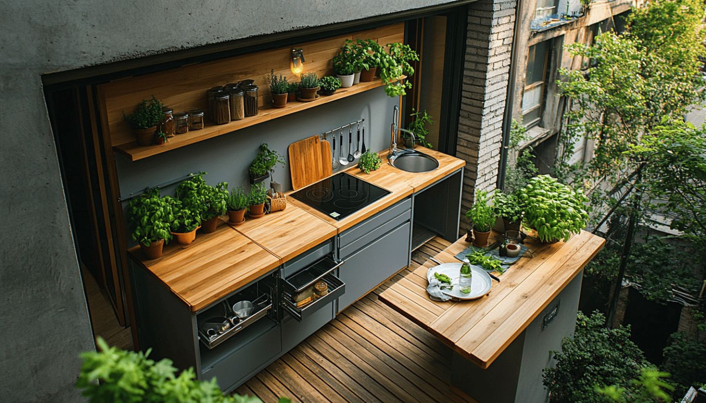 Agencement - Maximiser l'espace d'une petite terrasse avec une cuisine fonctionnelle